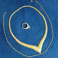 طلا بدون اجرت سینه ریز زنجیر انگشترتک نگین