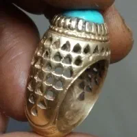 انگشتر دستساز فیروزه عجمی قدیمی|کلکسیون اشیاء عتیقه|تهران, دستغیب|دیوار