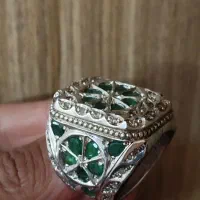 انگشتر نقره کلکسیونی زمرد اصل برلیان اصل( ۸۰ گرم )|جواهرات|تهران, تجریش|دیوار
