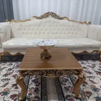 مبل سلطنتی ۹ نفره با جلو مبلی و عسلی