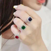 انگشتر نقره سولیتر آبکاری نانو طلا رنگ ثابت 8487