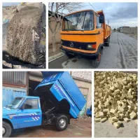 حمل آجر پوکه ماسه و نخاله شن خاور و نیسان کمپرسی