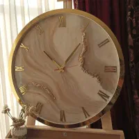 ساعت دیواری کرم رنگ نود قهوه ای|ساعت دیواری و تزئینی|کرج, گوهردشت|دیوار