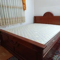 سرویس تختخواب دونفره کامل چوب مناسب عروس