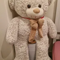 عروسک خرس پالیشی پاپیون دار مناسب هدیه ولنتاین