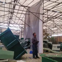 چادر برزنت سقف روی داربست دوخت و سایبان