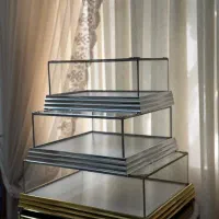 ظروف باکس کاپ کیک شیشه ای طلایی نقره ای