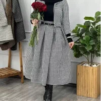 کت و دامن پاییزه رنگ نسکافه ای