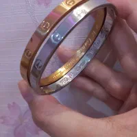 دستبند النگویی کارتیر نقره ای و رزگلد|بدلیجات|اصفهان, لنبان|دیوار