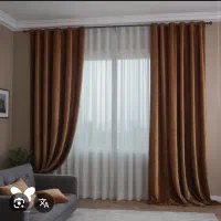 پرده قهوه ای و سفید