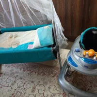 گهواره و روروئک و تشک بچه نوزاد