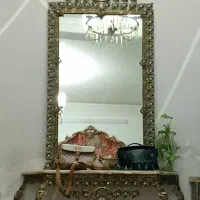 آینه شمعدان برنجی برنزی بزرگ