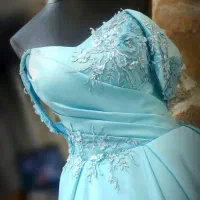 پیراهن ساتن آبی