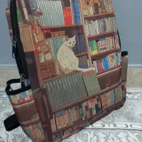 کوله پشتی طرح کتاب و گربه|کیف، کفش، کمربند|کرمانشاه, |دیوار