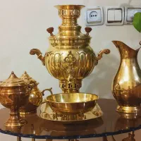 سماور برنجی مهر دار قدیمی