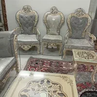 مبل نه نفره سلطنتی با میز و کاور کاملا نو مبلمان