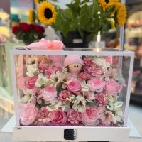 باکس گل طبیعی نوزاد دختر و پسر
