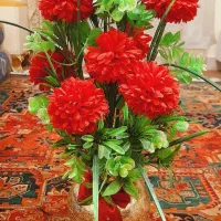 گل مصنوعی با گلدان