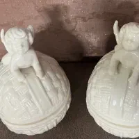 مجسمه آنتیک سرامیک چینی و قندان|مجسمه، تندیس، ماکت|کرمان, |دیوار