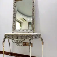 آینه و کنسول برنجی با سنگ مرمر