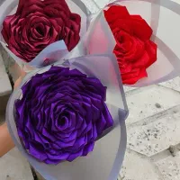 دسته گل تکی روبانی