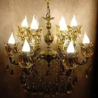 لوستر برنجی ۶ شاخه دوازده شعله