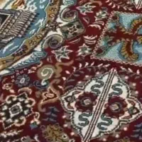 یک جفت فرش ۱۲ متری زمینه لاکی طرح تخت جمشید