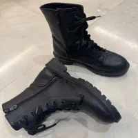 بوت ساقه دار بنددار وکنار زیپ مشکی سایز ۳۹|کیف، کفش، کمربند|گلپایگان, |دیوار