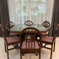 میز غذا خوری شش نفره با شش عدد صندلی