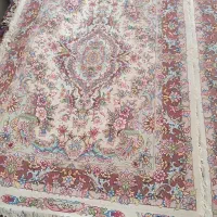 جفت قالیچه خطیبی مرینوس گل ابریشم استاد بافت