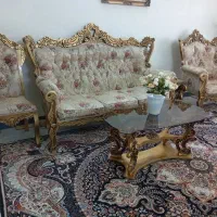 مبلمان استیل 9 نفره با دو عدد عسلی و یک جلو مبلی