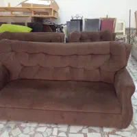 مبل تمام پارچه قهوای ۶ نفره