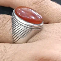 انگشتر عقیق یمنی دساز پشت بسته