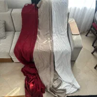 پرده کتان جیر پتینه ۲تا رنگ استفاده نشده مفت|پرده، رانر، رومیزی|تهران, مرزداران|دیوار