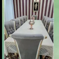 میز غذا خوری ۱۲ نفره  صندلیا همه سالم   قیمت ۱۲/۵