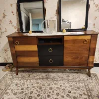 آینه کنسول چوب راش ۲ درب ۲ کشو