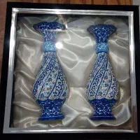 جفت گلدان مسی میناکاری آکبند،مناسب هدیه