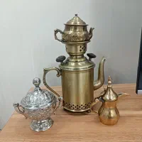 ست سنتی قوری و سماور و قندان و قهوه جوش