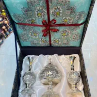 ست شکلات خوری و گلدان همراه ترمه|صنایع دستی و سایر لوازم تزئینی|اصفهان, سنبلستان|دیوار