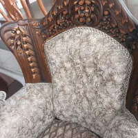 مبل سلطنتی دورو منبت چوب گردو تمیز