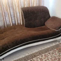 مبل ۹ نفره چرم و پارچه به همراه شزلون