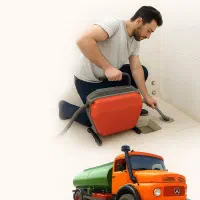 لوله بازکنی با فنربرقی و تخلیه چاه با تانکربزرگ