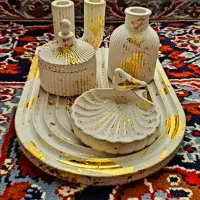 ماکت سینی دفرمه دکوری ورق طلا و نقره