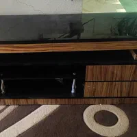 میز تلویزیون ام دی آف و شیشه بسیار شیک