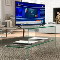 میز تلوزیون شیشه ای خم - گارانتی - تولیدی