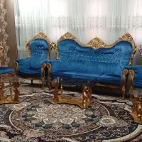 مبلمان سلطنتی 9نفره همراه با میز جلو مبلی|مبلمان خانگی و میز عسلی|گلبهار, شهر جدید گلبهار|دیوار