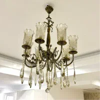 لوستر ۸ شعله تمام برنجی