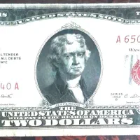 اسکناس 2 دلاری سری 1953 با مهر قرمز