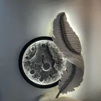 تابلو و ساعت ماه و پر نورانی با قاب و نور مخفی|ساعت دیواری و تزئینی|تهران, تهرانسر شرقی|دیوار