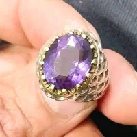 انگشتر نقره آمیتیست اروگوئه تراش الماس